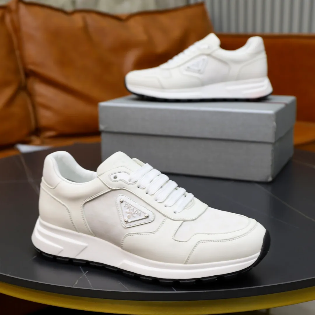 Men's shoes 💰600💰🙅‍♂️🙅‍♂️🙅‍♂️ [PRADA] Prada - High-end quality original order - Upper: Nappa calfskin, tumbled calfskin spliced stretch cloth surface, tongue high frequency brand logo - Lining: water-dyed cowhide - Outsole: ultra-light TPU foam rubber; two-color molded outsole -Ultra-high quality control and fine workmanship: outstanding (high-end, extravagance, grade) -Size: 38-44 (45 can be customized)